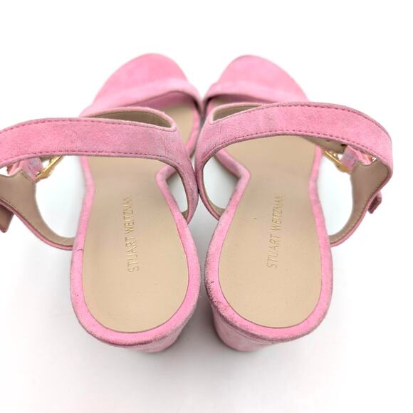 Stuart Weitzman Crystal Buckle 75 Block Heel Sandals Pink Size US5.5 EU36 - Picture 12 of 12